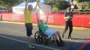 At the finish line of the I Am Able run, St. George, Utah, Oct. 3, 2014 | Photo by Mori Kessler, St. George News