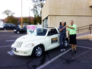 Dale Johnson receives his car at Premier Car and Truck located at  116 W. St. George Boulevard in St. George, Utah, Oct. 24, 2014 | Photo by Aspen Stoddard, St. George News