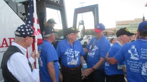 Veterans welcomed home as they are helped off the bus, St. George, Utah, Oct. 2, 2014 | Photo by Mori Kessler, St. George News