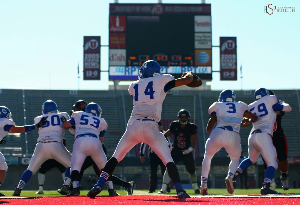 Dixie vs. Hurricane, 2014 3AA Football State Championship, Salt Lake City, Utah, Nov. 21, 2014 | Photo by Robert Hoppie, ASPpix.com, St. George News