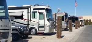 A row of RV's parked at the TempleView RV Resort, part of the FMCA 4-Wheelers club visiting St. George, Utah, Oct. 31, 2014 | Photo by Julie Applegate, St. George News.