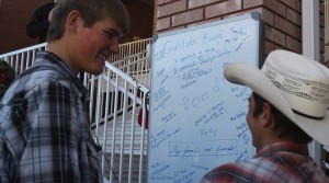 A gratitude board is covered with messages of thankfulness, Hildale, Utah, Nov. 29, 2014 | Photo by Leanna Bergeron, St. George News