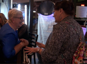 Dorothy Engelman, House Representative District 74 mingles with members of the Democratic party while waiting for election results, St. George, Utah, November 4, 2014 | Photo by Samantha Tommer, St. George News