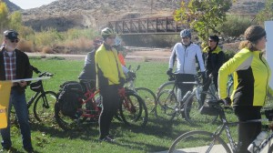 Members of the Southern Utah Bicycling Alliance gathered to support the Utah Transportation Coalition campaign, St. George, Utah, Nov. 18, 2014 | Photo by Mori Kessler, St. George News 