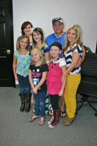 The Rodgers family, front, from left, Aubree Rodgers, Christee Rodgers, Brittnee Rodgers and, back, from left, Kaydee Rodgers Fridell, Mandee Rodgers, Rob Rodgers and Tonya Rodgers, St. George, Utah, Oct. 14, 2014 | Photo by Cami Cox Jim, St. George News