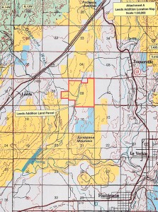 Land parcel near Leeds undergoing archeological assessment. | Map courtesy Washington County Commission, St. George News 