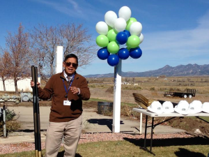 GMH Administrator Alberto Vasquez kicking off the Groundbreaking Ceremony outside the Garfield Memorial Hospital located at 200 N. 400th East in Panguitch, Utah, Oct. 27, 2014 | Photo courtesy of the Garfield Memorial Hospital, St. George News