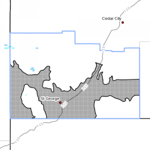 High Wind Watch advisory. Dots denote affected areas in Utah as of Nov. 15, 2014, 9:15 a.m. | Image courtesy of National Weather Service, St. George News | Click on image to enlarge 