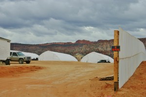 A city-funded encampment is being built in Colorado City, Arizona, Dec. 12, 2014 | Photo by Cami Cox Jim, St. George News