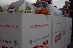 Boxes are filled with new, unwrapped toys for the Toys for Tots drive to help needy families, Ivins, Utah, Dec. 6, 2014 | Photo by Hollie Reina, St. George News