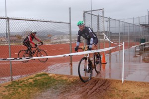 Riders navigate a wet, muddy course during the Southern Utah Cyclocross series finale held at Gubler Park, Santa Clara, Utah, Dec. 13, 2014 | Photo by Hollie Reina, St. George News
