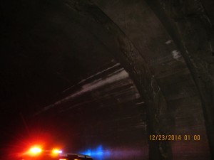 Damage to Zion Tunnel caused by a semitruck, Springdale, Utah, Dec. 23, 2014 | Photo courtesy of Zion National Park, St. George News