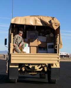 The donations keep coming, completely filling the back of the massive National Guard truck | Photo taken by Carin Miller, St. George News