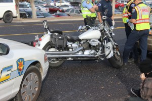 A man riding a motorcycle collided with an Acura driven by an adult woman Monday afternoon, St. George News, Dec. 1, 2014 | Photo by Holly Coombs, St. George News
