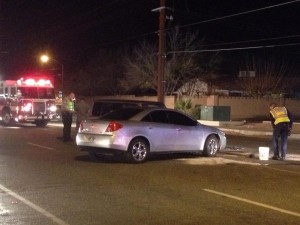 Accident near Dixie Downs Road and Sunset Boulevard, St. George, Utah, Dec. 16, 2014 | Photo by Hollie Reina, St. George News