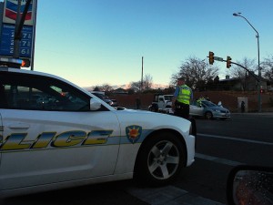 Emergency responders working the scene of an accident at the intersection of River Road and Ft. Pierce Drive, St. George, Utah, Jan. 14, 2014 | Photo courtesy of Michael Schoppe, St. George News