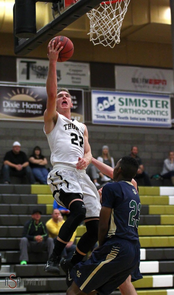 Quincy Mathews glides to the hoop for the Thunder, Desert Hills vs. Spring Valley, Nev. Boys Basketball, St. George, Utah, Jan. 2, 2015| Photo by Robert Hoppie, ASPpix.com, St. George NewsDesert Hills vs. Spring Valley, Nev. Boys Basketball, St. George, Utah, Jan. 2, 2015| Photo by Robert Hoppie, ASPpix.com, St. George News