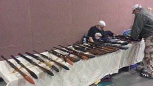 Gun display at the Crossroads of the West Gun Show, St. George, Utah, Jan. 24, 2015 | Photo by Holly Coombs, St. George News