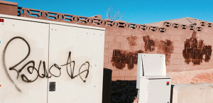 The alleged vandalism, Dec. 30, 2014 | Photo by Melissa Anderson, KCSG and St. George News