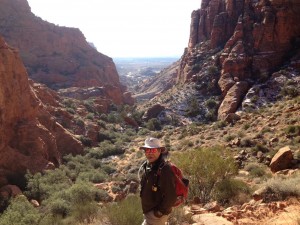 Ralph Reina pauses for a photo and a breather on the Padre Canyon Trail, Ivins, Utah, Jan. 3, 2015 | Photo by Hollie Reina, St. George News