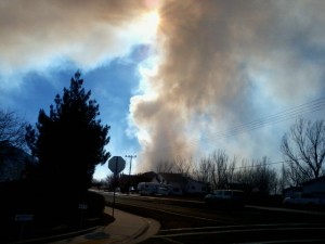 Smoke blocks visibility on 700 West near 1500 South in Hurricane, Utah, Jan. 24, 2015 | Photo courtesy of Scott Adams, St. George News