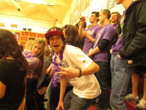 Cedar City High School Students show their show their support for raising teen dating violence awareness by wearing purple at the basketball game for last year's event, Cedar City, Utah, Feb. 5, 2014 | Photo courtesy of the Canyon Creek Women's Crisis Center, St. George News