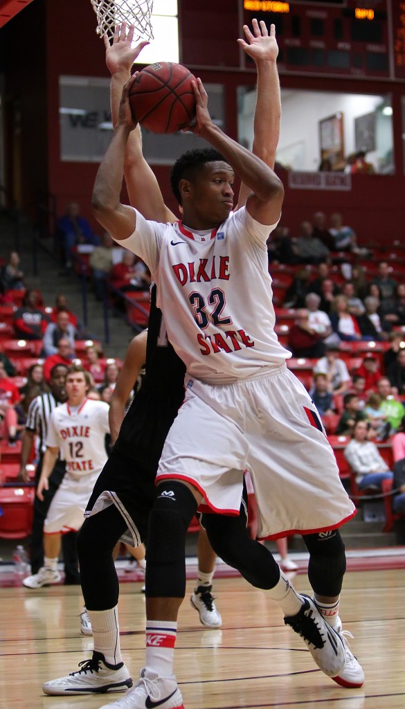 Mark Ogden (32) had a good game. File photo from Dixie State University vs. Hawaii Pacific University, Men's Basketball, St. George,  Utah, Feb. 16, 2015 | Photo by Robert Hoppie, ASPpix.com, St. George News