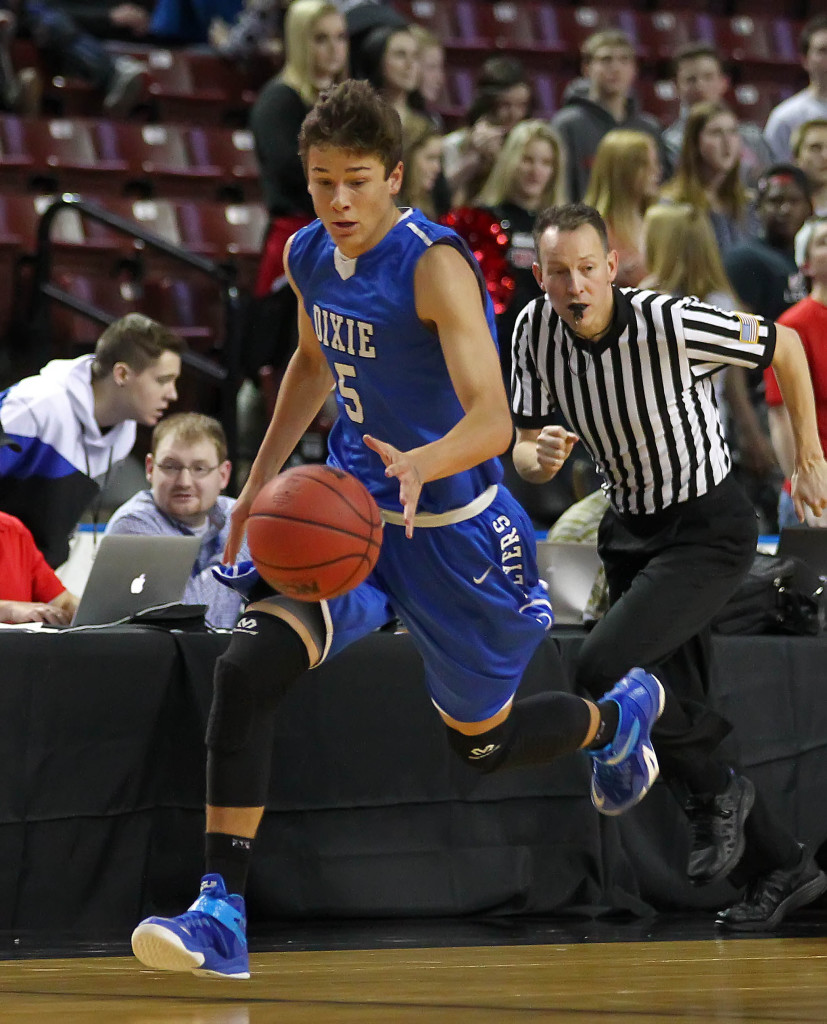 Tyler Bennett (5) , file photo from Dixie vs. Bear River, 3A State Basketball Tournament, Salt Lake City, Utah, Feb. 26, 2015 | Photo by Robert Hoppie, ASPpix.com, St. George News