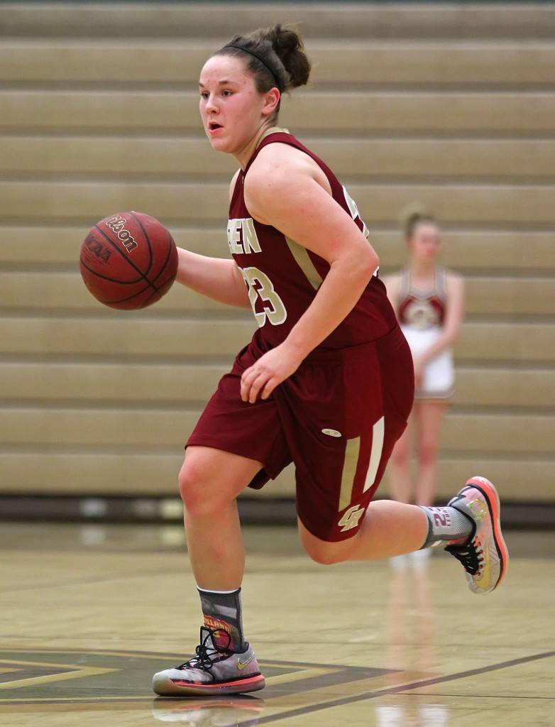 Courtney Morley on a fast break for the Lady Reds, Cedar vs. Snow Canyon, Girls Basketball, St. George, Utah, Feb. 3, 2015 | Photo by Robert Hoppie, ASPpix.com, St. George News