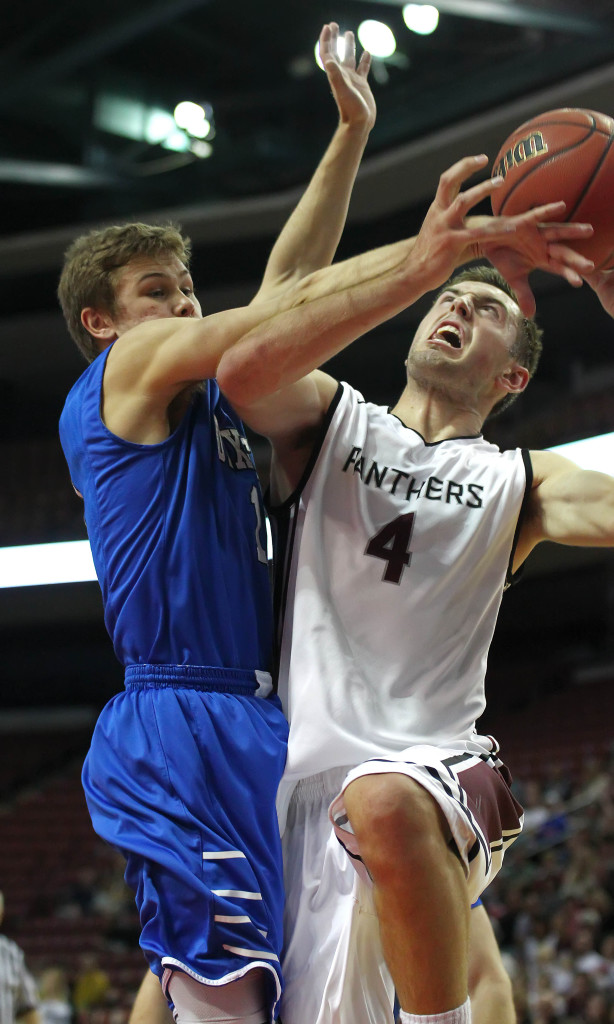 RJ Wilgar and Kody Wilstead (4) will be participating in the all-star game. File photo from Pine View vs. Dixie, 3A State Basketball Championship, Salt Lake City, Utah, Feb. 28, 2015 | Photo by Robert Hoppie, ASPpix.com, St. George News