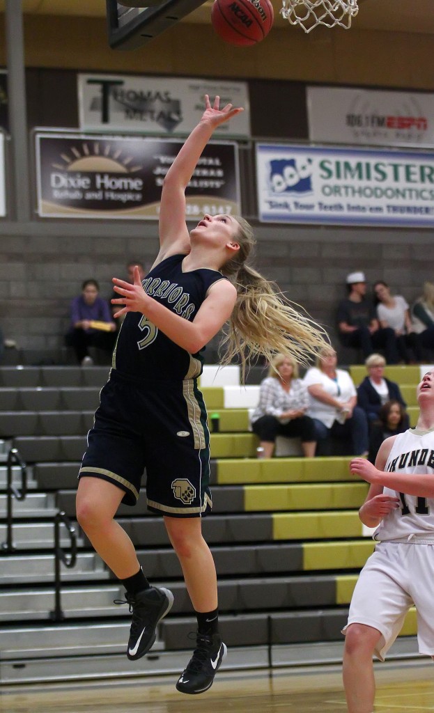 Warrior F Shaylee Reed (5), file photo from Snow Canyon vs. Desert Hills, St. George, Utah, Feb. 5, 2015 | Photo by Robert Hoppie, ASPpix.com, St. George News