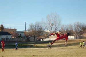 Members of Rage Football Club show off their ball handling skills at a soccer practice held at Panorama Elemetary, St. George, Utah, Feb. 12, 2015 | Photo by Hollie Reina, St. George News