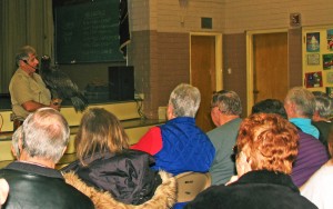 Martin Tyner and his golden eagle, Scout gave a presentation about birds of prey in the western U.S. at North Elementary School on Monday, Cedar City, Utah, Feb. 2, 2015 | Photo by Carin Miller, St. George News