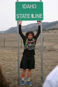 "Utah's Forrest Gump," Joshua Bryant at Idaho state line, near Portage, Utah, Feb. 1, 2015 | Photo courtesy of Lori Murray Burlison, St. George News