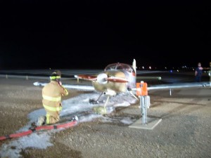 Aftermath of an airplane fire at the St. George Municipal Airport, St. George, Utah, Feb. 13, 2015 | Photo courtesy of Brad Kitchen, St. George News