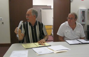 Kim Ewers and Steve Ginther, board members of Wastecon Environmental LLP, at a board meeting held Feb. 21, 2015 at the St. George Public Library. | Photo by Ric Wayman, St. George News