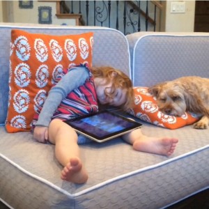 Screenshot of Avery Brownstein and family dog, Atticus, in the video selected as a finalist on America's Funniest Home Videos, Santa Clara, Utah, Dec., 2014 | Photo courtesy of Rebecca Brownstein, St. George News