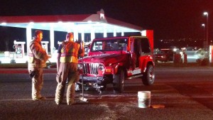 Responders clean up a two-vehicle accident on River Road, St. George, Utah, Feb. 14, 2015 | Photo by Mori Kessler, St. George News