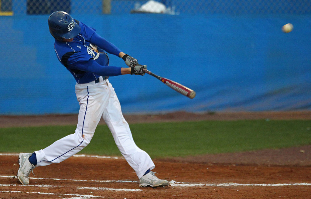 Colin Hutchings launches a 3-run home run for the Flyers, Fremont vs. Dixie, Dixie Sunshine Classic championship game, Baseball, St. George, Utah, Mar. 14, 2015 | Photo by Robert Hoppie, ASPpix.com, St. George News