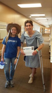 Sara and Aaron Campbell smile for the camera as they receive a visit at DRMC from GRO Promotions president Cimarron Chacon, St. George, Utah, March 15, 2015 | Photo by Cimarron Chacon, St. George News