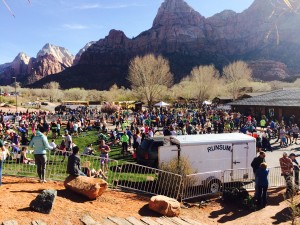 Finish line of the Zion Half Marathon, Springdale, Utah, March 14, 2015 | Photo by Scott Young, St. George News