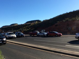 A 4-vehicle collision on north Bluff Street backs up traffic, St. George, Utah, March 20, 2015 |Photo by Holly Coombs, St. George News