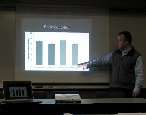 BYU Department of Plant and Wildlife Sciences Associate Professor Randy Larsen spoke to a room full of interested community members, Southern Utah University Hunter COnference Center, Cedar City, Utah, February 27,  | Photo by Carin Miller, St. George News