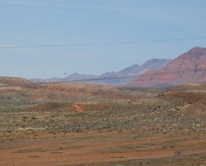 Mercy Air circles the True Grit Epic endurance mountain bike race course, Santa Clara, Utah, March 14, 2015 | Photo by Ric Wayman, St. George News