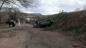 DUI accident involving a Washington County Sheriff’s lieutenant, Washington County, Utah, Feb. 9, 2014 | Photo courtesy of Utah Highway Patrol, St. George News