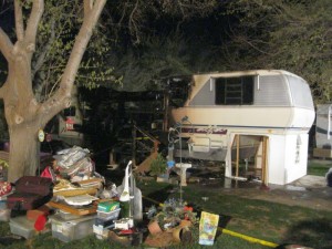 A late night fire destroys a trailer in Washington City  March 23, 2015 | Photo by Ric Wayman, St. George News