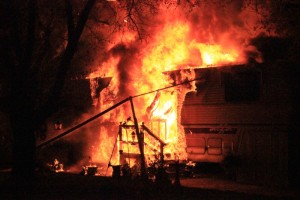 A late night fire destroys a trailer in Washington City  March 23, 2015 | Photo courtesy of Gary Bolton, St. George News