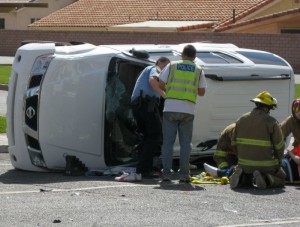 An accident on Brigham Road in Bloomington sent two people to the hospital Saturday | Photo by Ric Wayman, St. George News