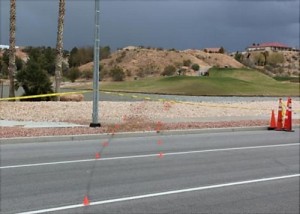 The scene of a fatal crash at the Oasis Golf Club in Mesquite, Nevada, March 3, 2015 | Photo courtesy of Nevada Department of Public Safety - Highway Patrol Division, St. George News