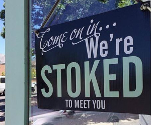 Welcome sign on front door at Recycled Consign and Design located 59 W Center Street, Cedar City, Utah, date not specified | Photo courtesy of Line Uhlen, St. George News